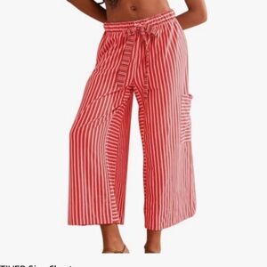 Red, Pink Striped Pants